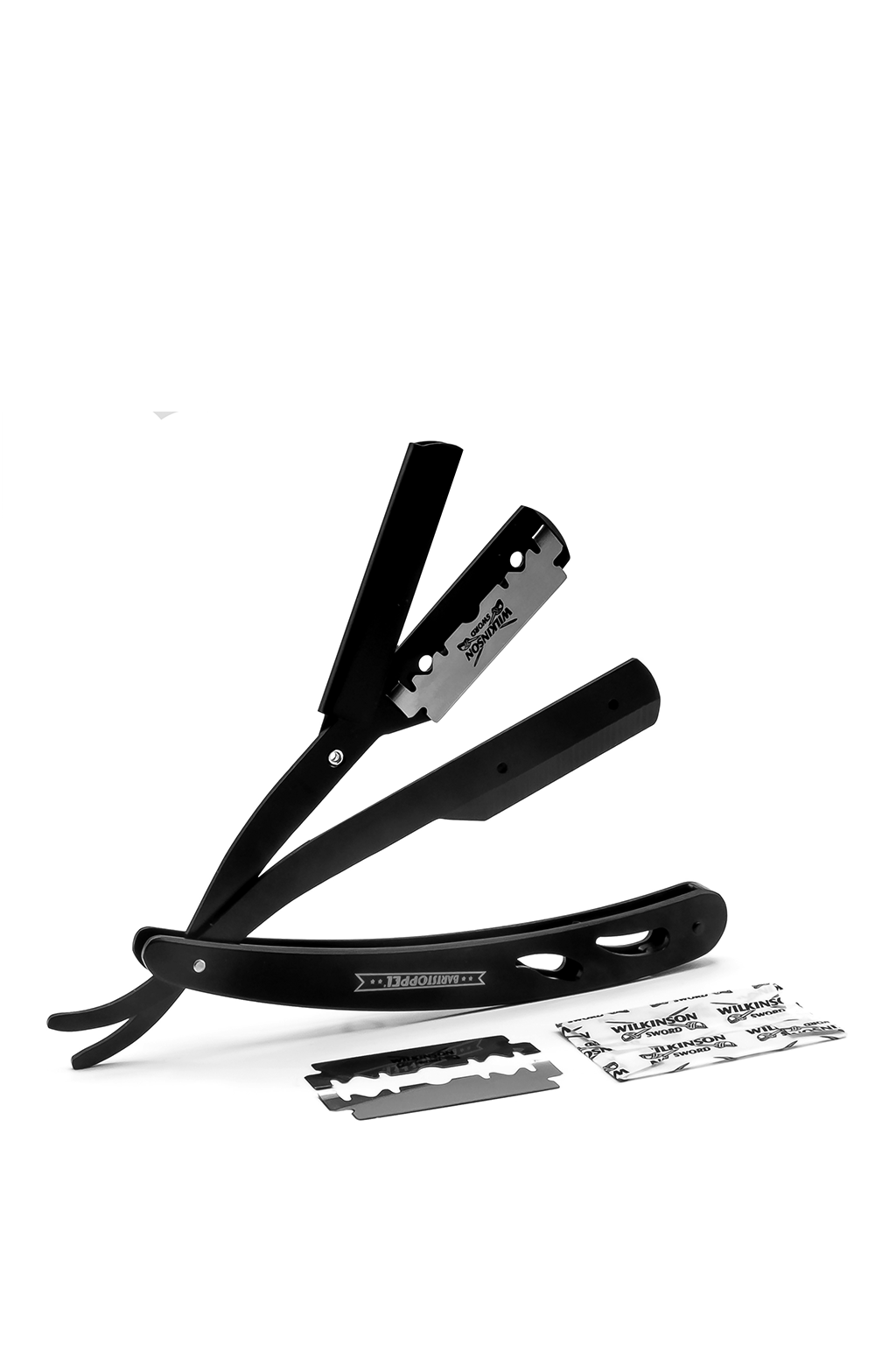 Premium Black Stainless Steel Stubble Razor – Includes Blades